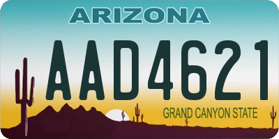 AZ license plate AAD4621