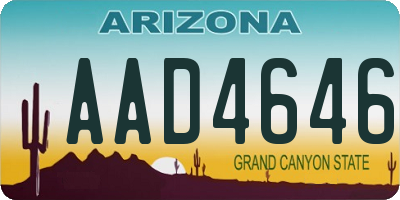 AZ license plate AAD4646