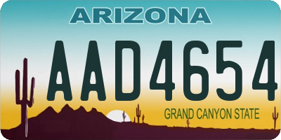 AZ license plate AAD4654