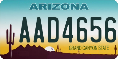 AZ license plate AAD4656