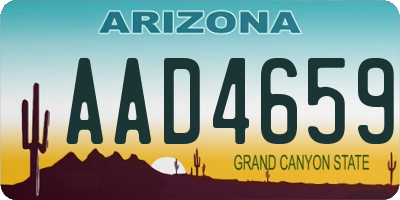 AZ license plate AAD4659