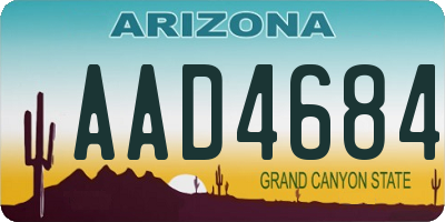 AZ license plate AAD4684