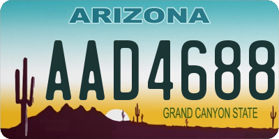 AZ license plate AAD4688