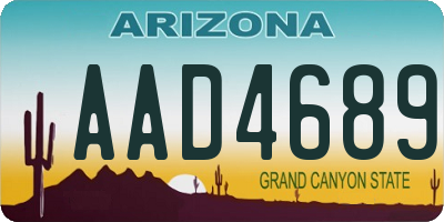 AZ license plate AAD4689