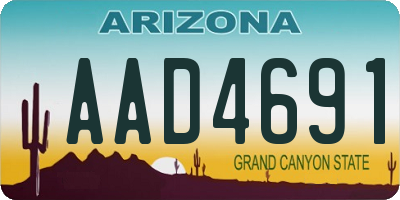 AZ license plate AAD4691