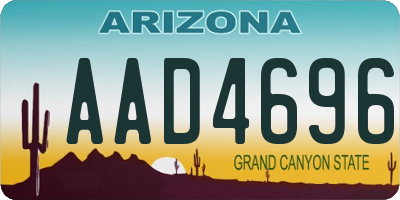 AZ license plate AAD4696