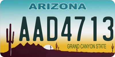 AZ license plate AAD4713