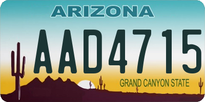 AZ license plate AAD4715