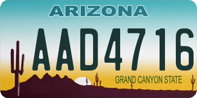 AZ license plate AAD4716