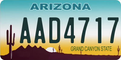 AZ license plate AAD4717