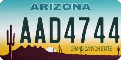 AZ license plate AAD4744