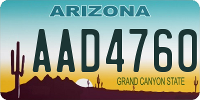 AZ license plate AAD4760