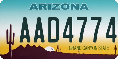 AZ license plate AAD4774