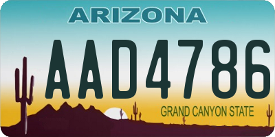AZ license plate AAD4786
