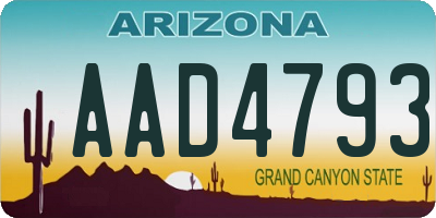 AZ license plate AAD4793