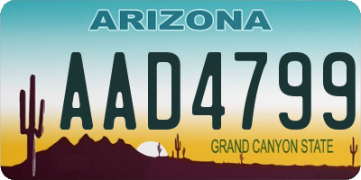 AZ license plate AAD4799