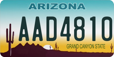 AZ license plate AAD4810