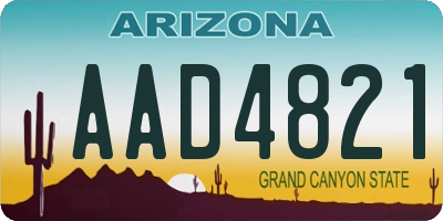 AZ license plate AAD4821