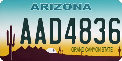 AZ license plate AAD4836