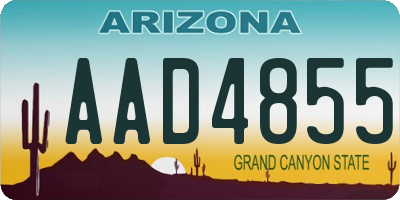 AZ license plate AAD4855