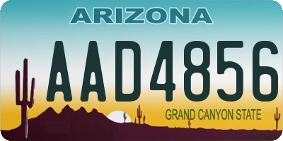 AZ license plate AAD4856