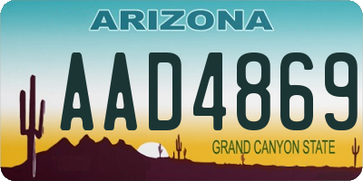 AZ license plate AAD4869