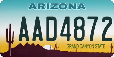 AZ license plate AAD4872