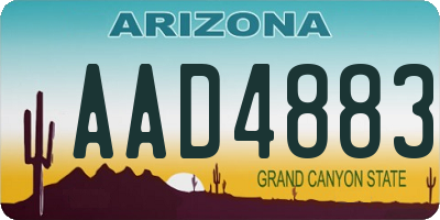 AZ license plate AAD4883