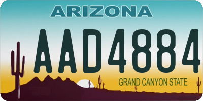 AZ license plate AAD4884