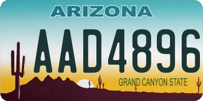 AZ license plate AAD4896