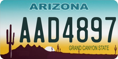 AZ license plate AAD4897