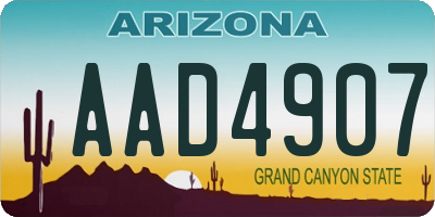 AZ license plate AAD4907