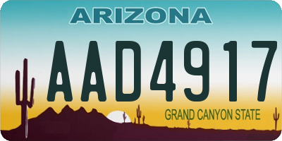 AZ license plate AAD4917