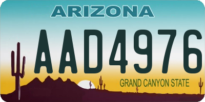 AZ license plate AAD4976