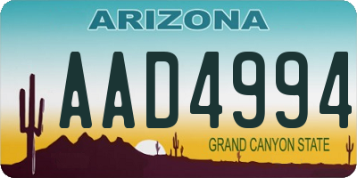 AZ license plate AAD4994