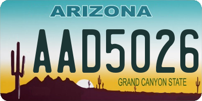 AZ license plate AAD5026