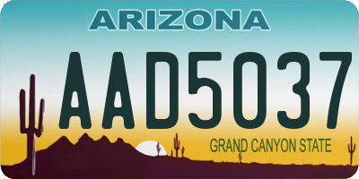 AZ license plate AAD5037
