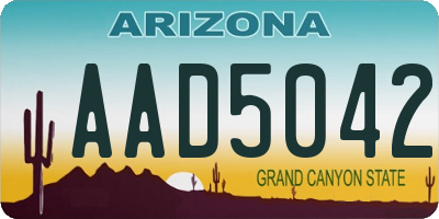 AZ license plate AAD5042