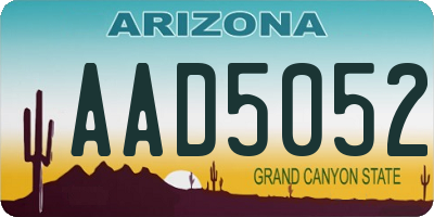 AZ license plate AAD5052