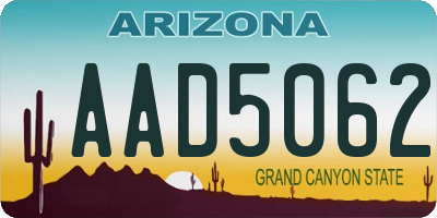 AZ license plate AAD5062