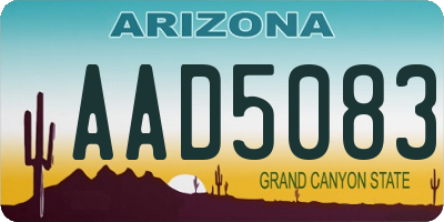 AZ license plate AAD5083
