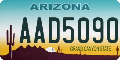 AZ license plate AAD5090