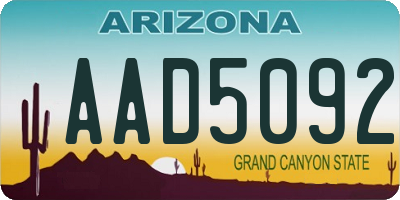 AZ license plate AAD5092