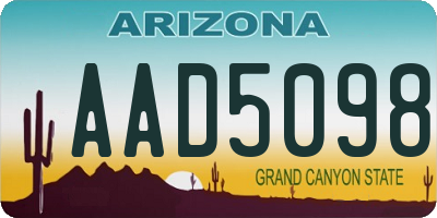 AZ license plate AAD5098