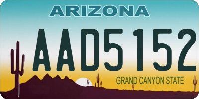 AZ license plate AAD5152