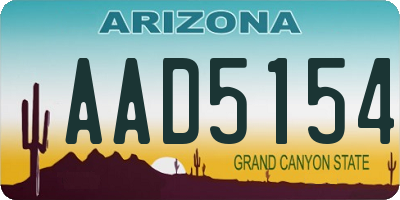 AZ license plate AAD5154