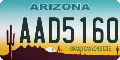 AZ license plate AAD5160