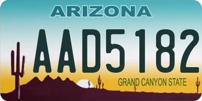 AZ license plate AAD5182