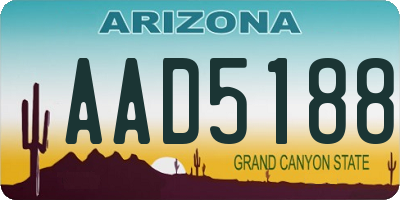 AZ license plate AAD5188