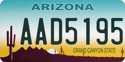 AZ license plate AAD5195